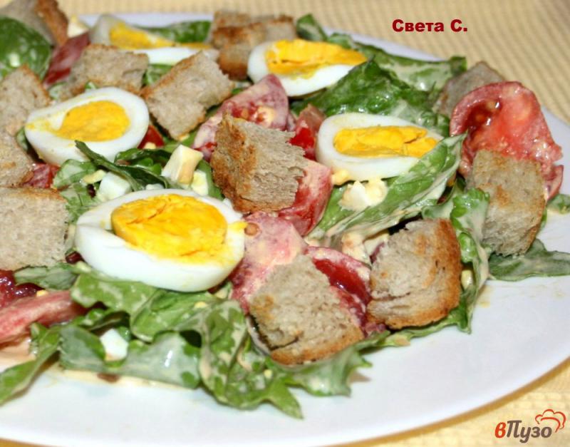 Фото приготовление рецепта: Салат из помидоров и яиц шаг №6