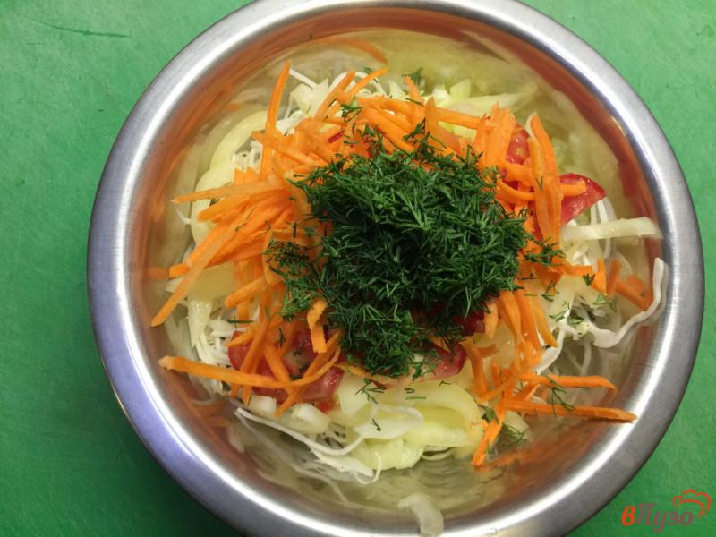 Фото приготовление рецепта: Салат из капусты с перцем и морковью шаг №5