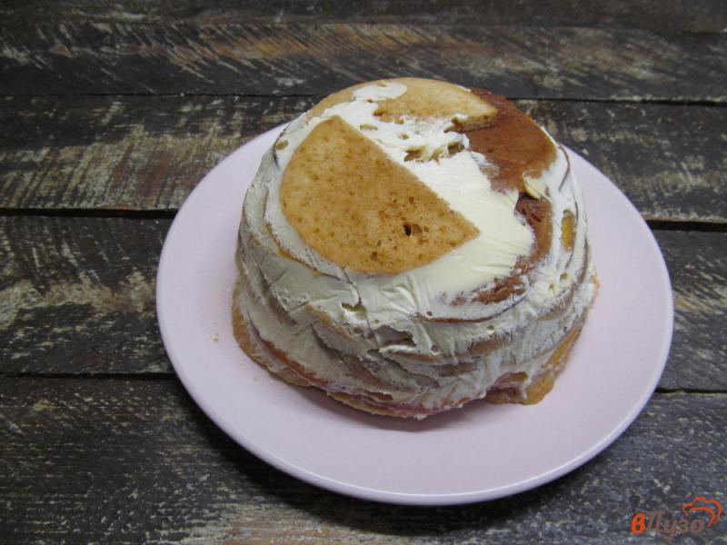 Фото приготовление рецепта: Торт из пряников с персиком без выпечки шаг №9