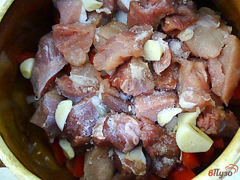 Фото приготовление рецепта: Жаркое из свинины с фасолью и овощами шаг №6