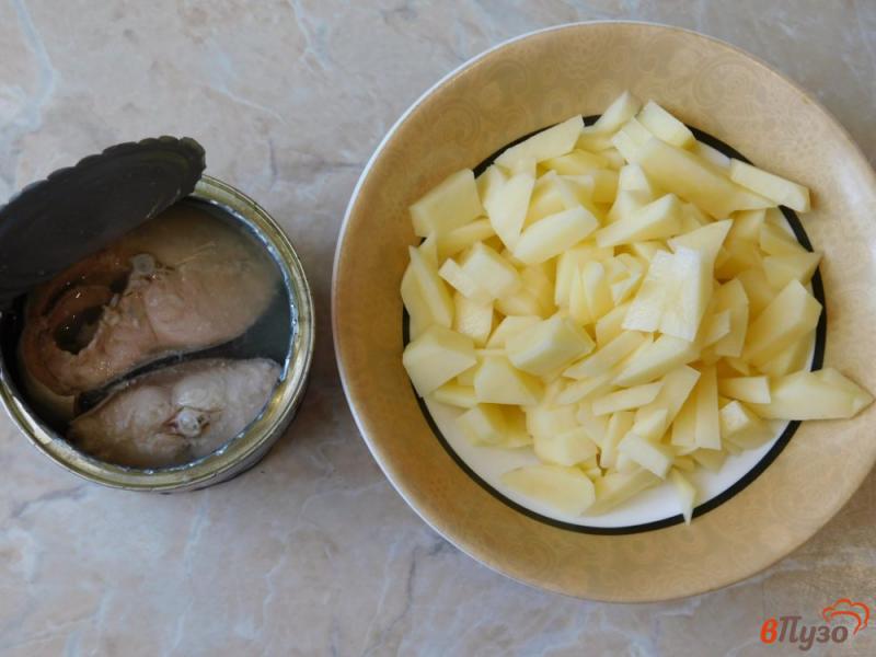 Фото приготовление рецепта: Суп с консервированной горбушей шаг №1