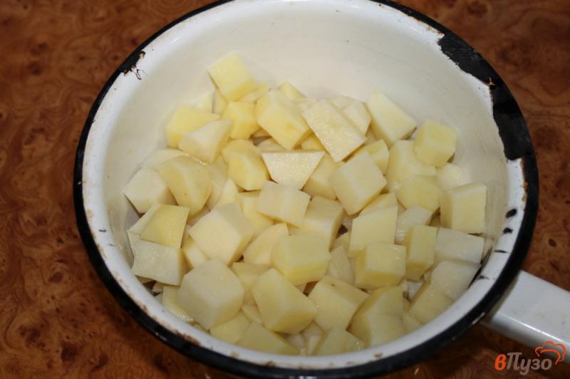 Фото приготовление рецепта: Суп со свининой, грибами и кабачком шаг №2