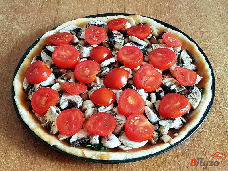 Фото приготовление рецепта: Зеленая пицца шаг №8