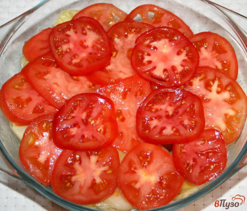 Фото приготовление рецепта: Запеканка из картофеля с помидорами и сыром в микроволновке шаг №3