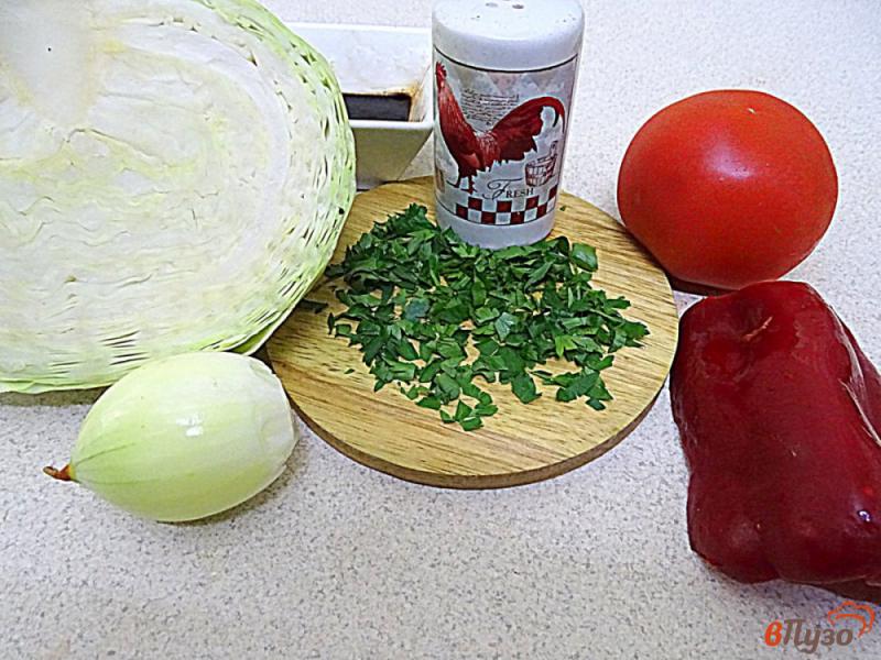 Фото приготовление рецепта: Салат из капусты с помидорами и бальзамическим уксусом шаг №1