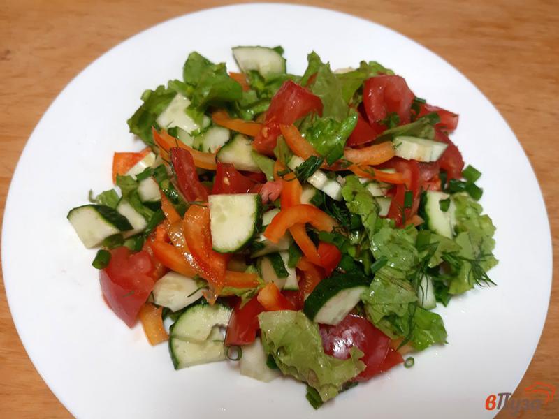 Фото приготовление рецепта: Салат овощной с ореховой заправкой шаг №6