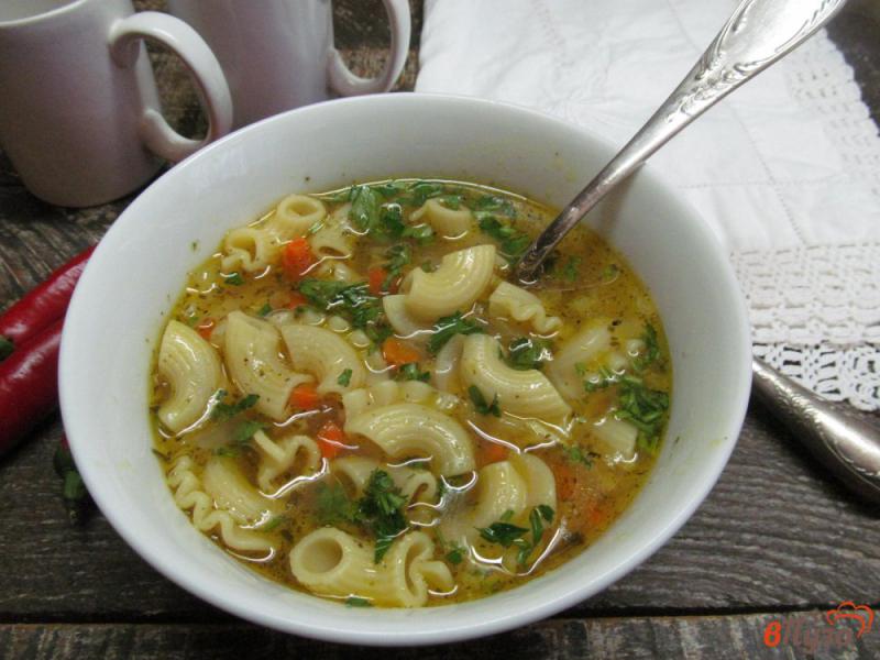 Фото приготовление рецепта: Густой суп с пастой и овощами шаг №8