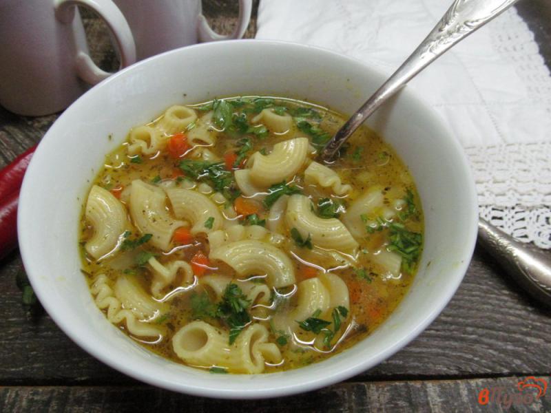 Фото приготовление рецепта: Густой суп с пастой и овощами шаг №7