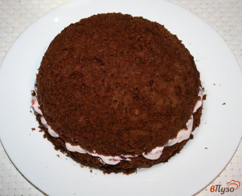 Фото приготовление рецепта: Торт с вишней в микроволновке шаг №10