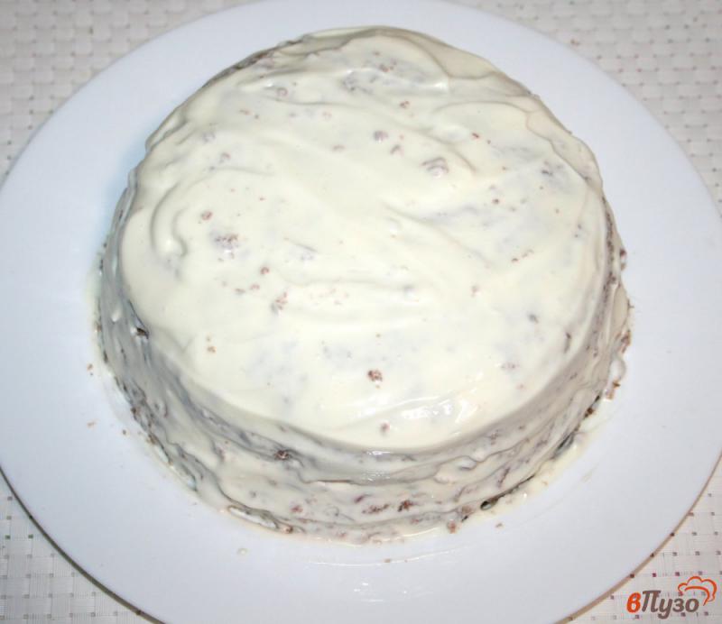 Фото приготовление рецепта: Торт с вишней в микроволновке шаг №11