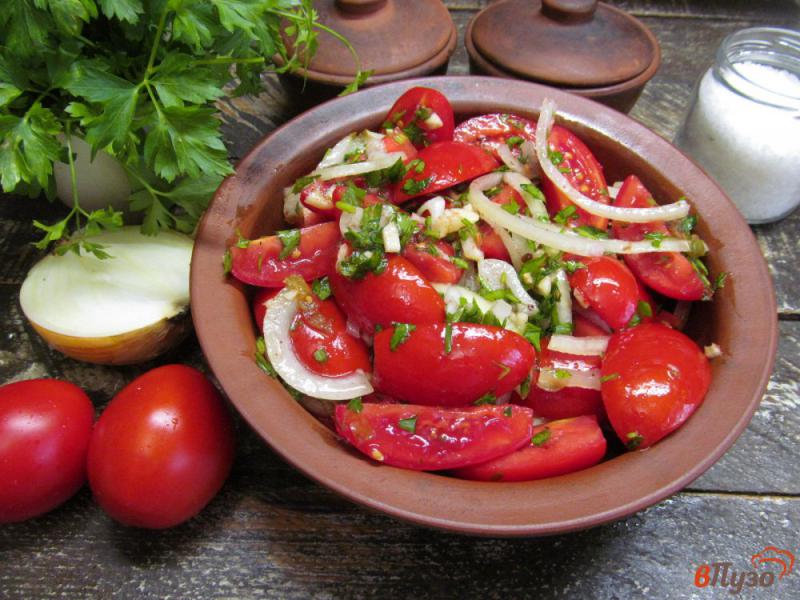 Фото приготовление рецепта: Маринованные помидоры по-кавказски шаг №8