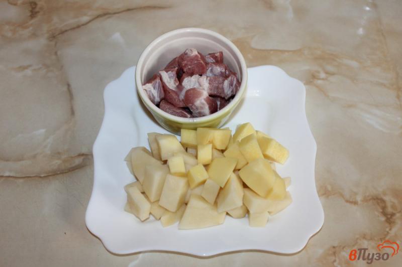 Фото приготовление рецепта: Суп сливочный со свининой и плавленым сыром шаг №1