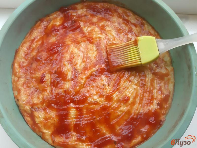 Фото приготовление рецепта: Пицца из кабачка с грибами шаг №7