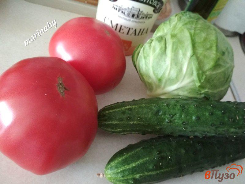 Фото приготовление рецепта: Салат овощной с молодой капустой шаг №1