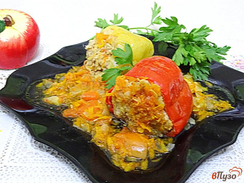 Фото приготовление рецепта: Перец фаршированный с овощным соусом шаг №10