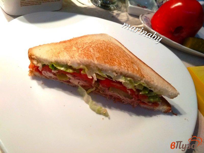 Фото приготовление рецепта: Сэндвич с курицей шаг №11