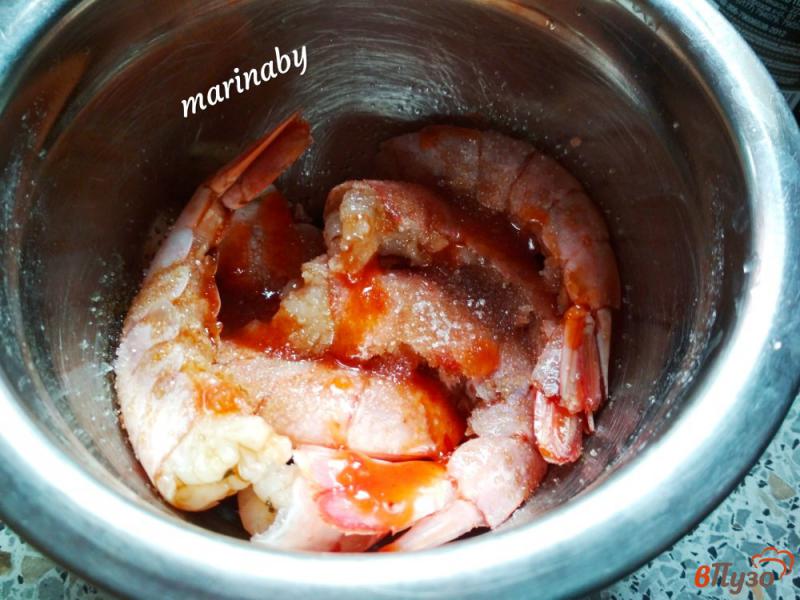 Фото приготовление рецепта: Креветки гриль в сладко-кислом маринаде шаг №4