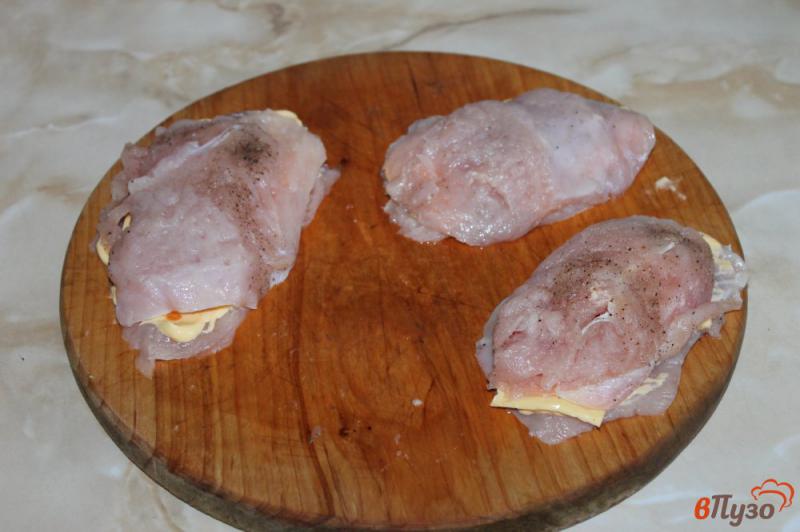 Фото приготовление рецепта: Куриные отбивные с начинкой шаг №6