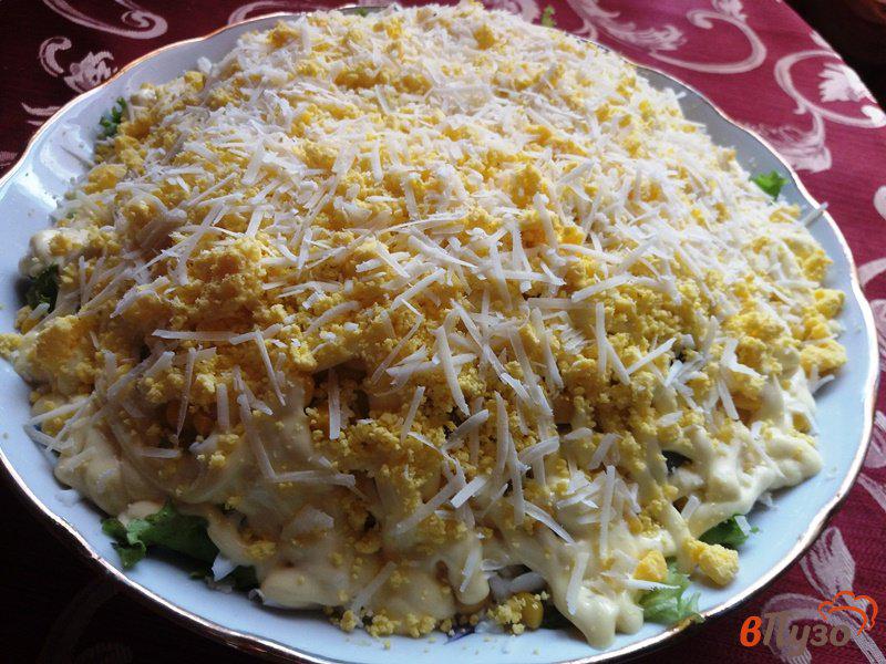 Фото приготовление рецепта: Салат слоеный из куриного филе и грибов шаг №14