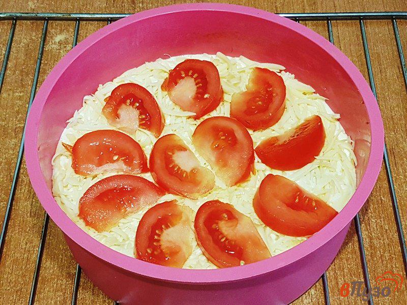 Фото приготовление рецепта: Заливной пирог с мясными шариками шаг №10