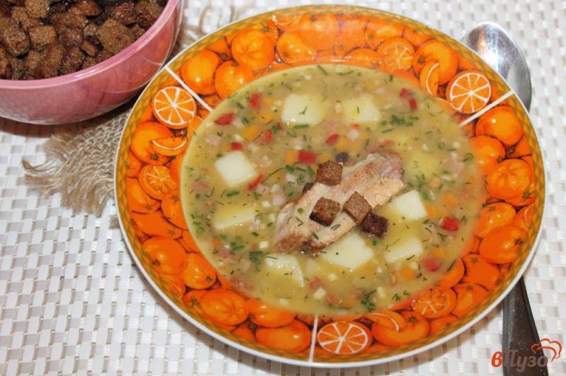 Фото приготовление рецепта: Гороховый суп со свиными ребрами шаг №8