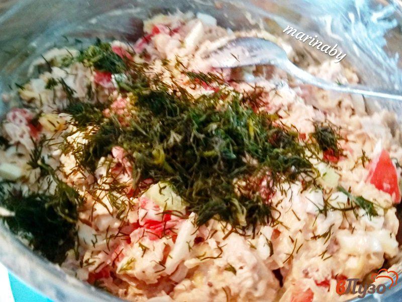 Фото приготовление рецепта: Салат из куриной грудки и овощей шаг №14