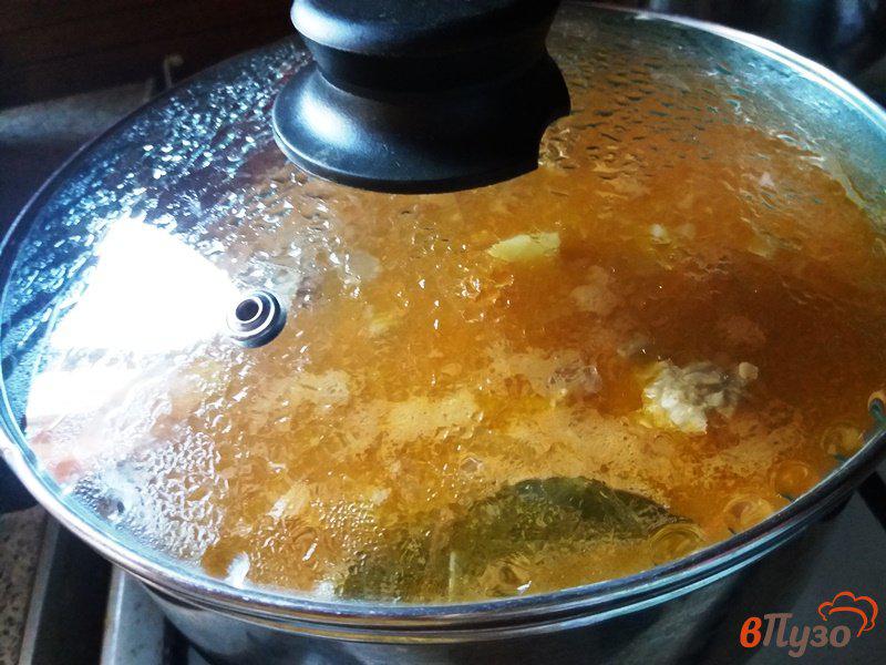 Фото приготовление рецепта: Суп картофельный с фрикадельками и томатами шаг №10
