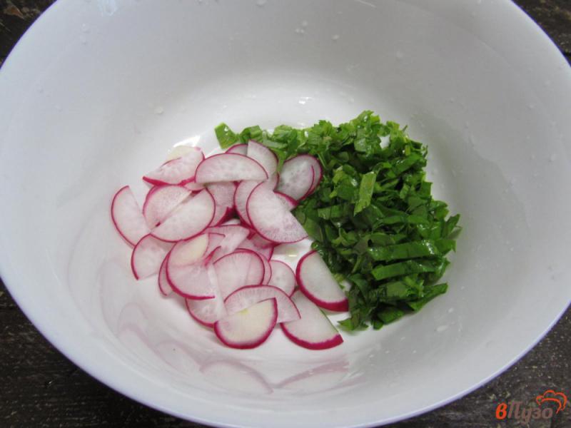 Фото приготовление рецепта: Салат из редиски с капустой кольраби шаг №2