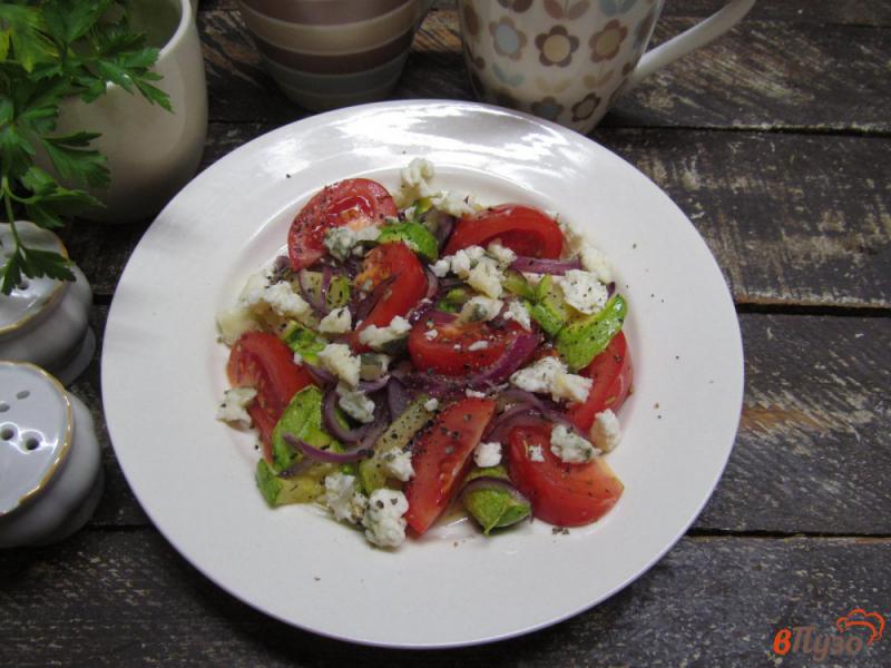 Фото приготовление рецепта: Теплый салат из кабачка с томатами шаг №6