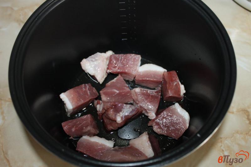 Фото приготовление рецепта: Свинина кусочками с луком в мультиварке шаг №2