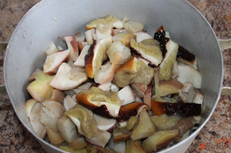 Фото приготовление рецепта: Польские и белые грибы с луком в сметане шаг №1