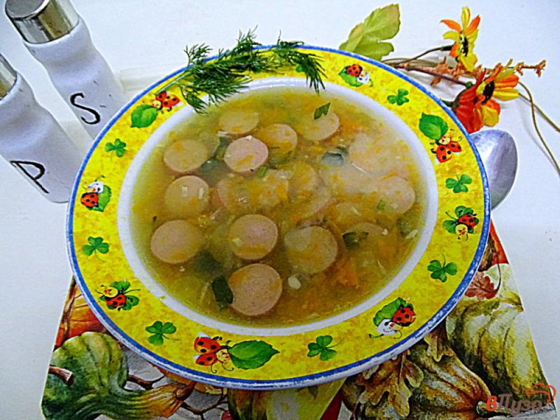 Фото приготовление рецепта: Гороховый суп с тыквой и сосисками. Рецеп очень прост и я думаю (быстрый) шаг №9