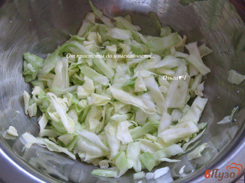 Фото приготовление рецепта: Салат из молодой капусты с грецкими орехами и мятой шаг №1