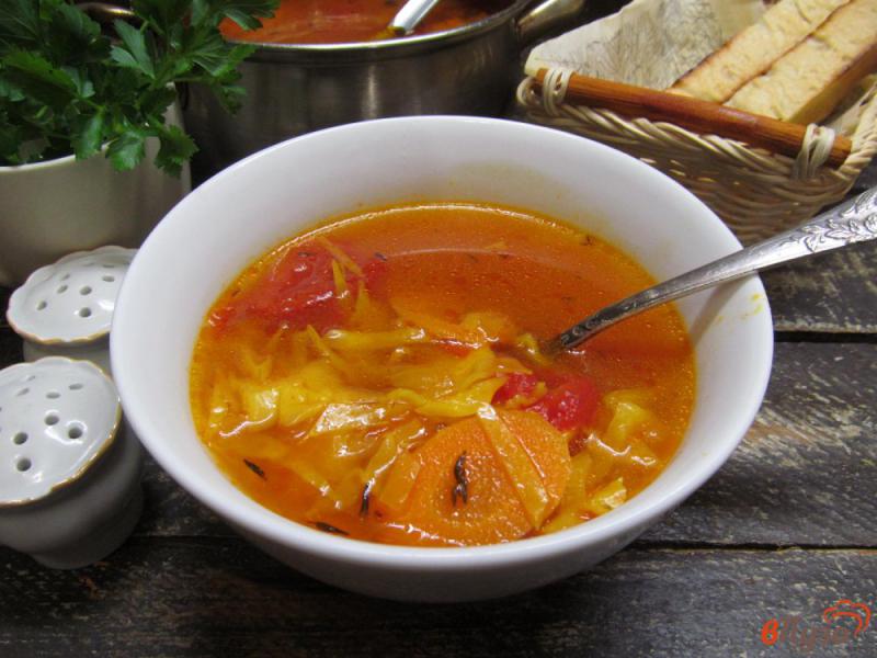 Фото приготовление рецепта: Вегетарианский томатный суп шаг №6
