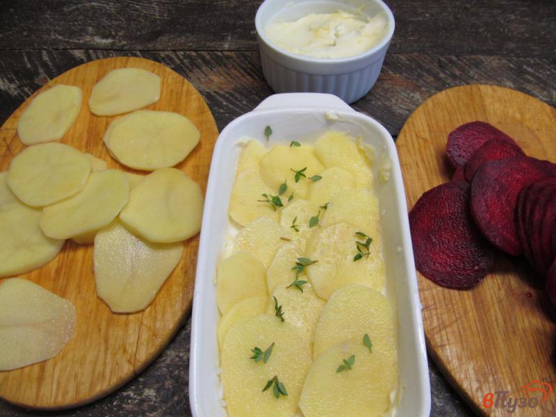 Фото приготовление рецепта: Картофельный гратен со свеклой шаг №3