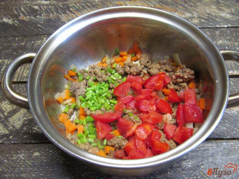 Фото приготовление рецепта: Суп с пастой овощами и мясным фаршем шаг №3