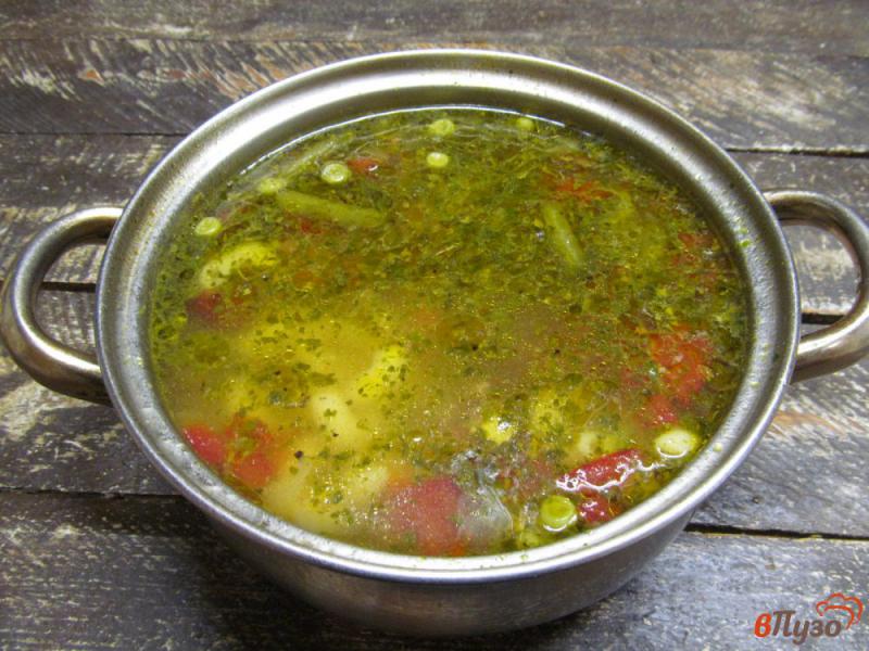 Фото приготовление рецепта: Суп с пастой овощами и мясным фаршем шаг №7