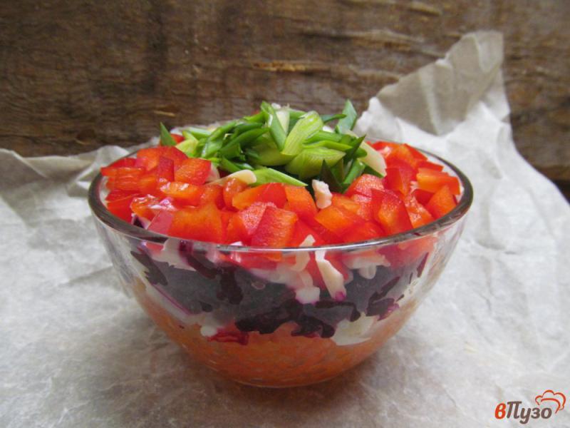 Фото приготовление рецепта: Свекольный салат с болгарским перцем шаг №7