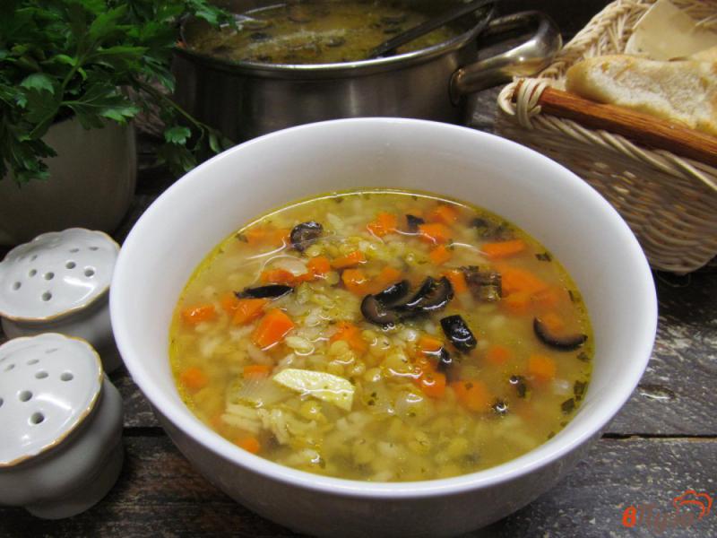 Фото приготовление рецепта: Рисовый суп с чечевицей шаг №8