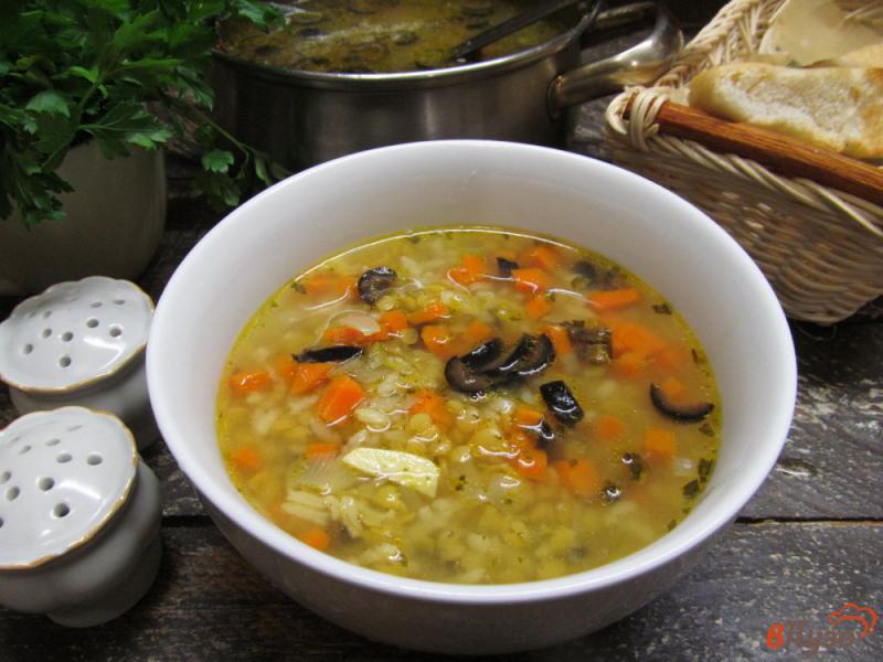 Фото приготовление рецепта: Рисовый суп с чечевицей шаг №9