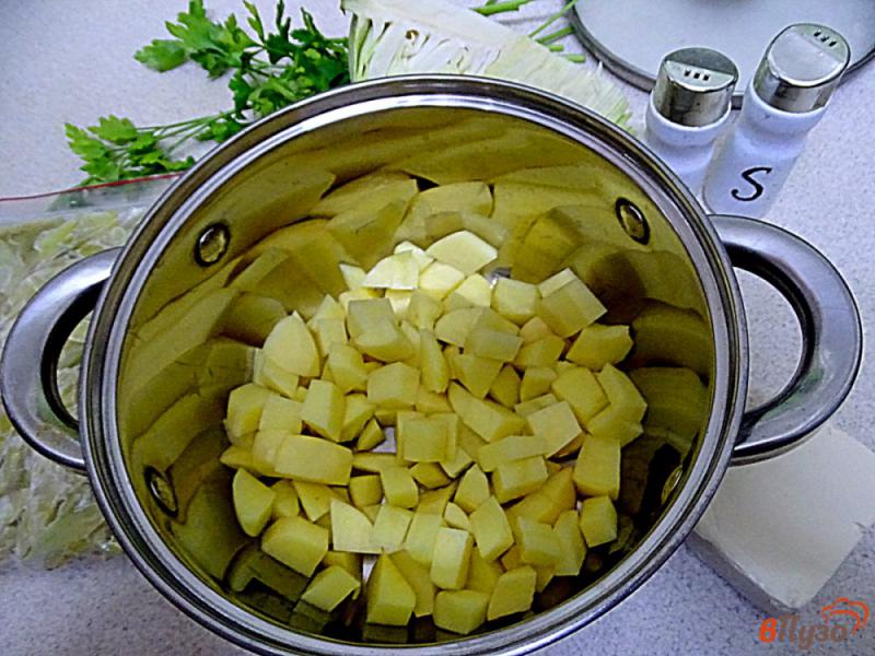 Фото приготовление рецепта: Овощной суп с плавленым сыром шаг №3