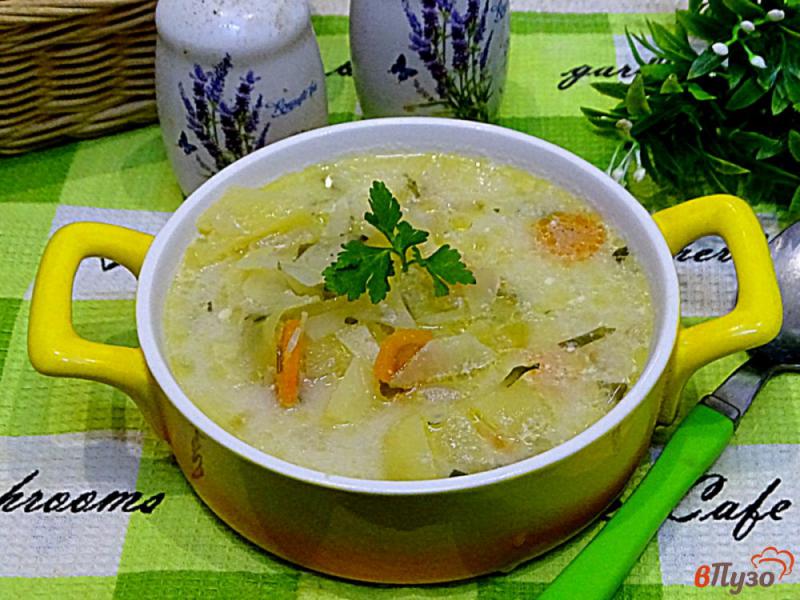 Фото приготовление рецепта: Овощной суп с плавленым сыром шаг №10