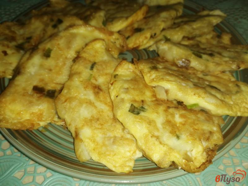 Фото приготовление рецепта: Оладьи из филе минтая с сыром шаг №7