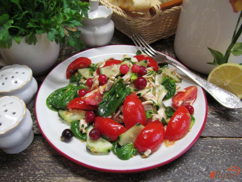 Фото приготовление рецепта: Овощной салат с клюквой и индейкой шаг №6