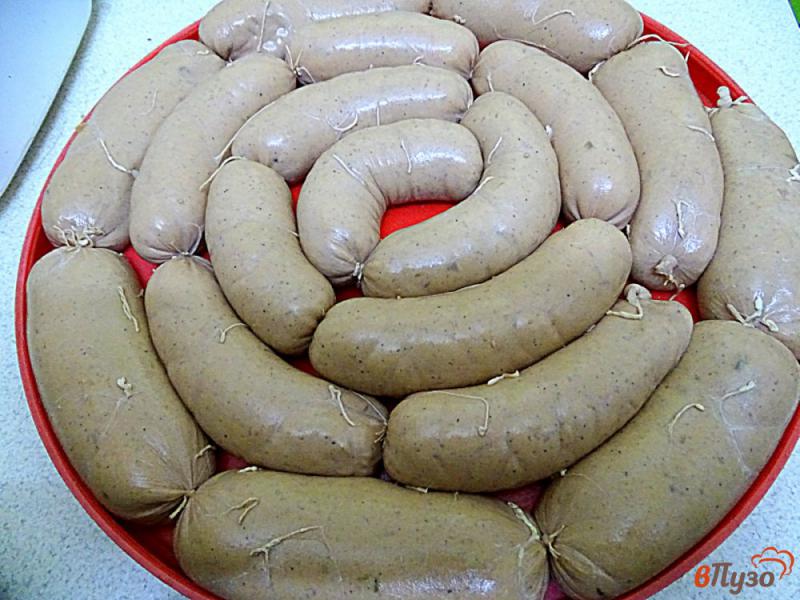 Фото приготовление рецепта: Печёночные колбаски с фаршем и рисом шаг №10