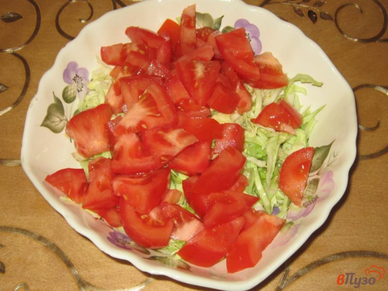 Фото приготовление рецепта: Салат с капустой и помидорами в сметане шаг №2