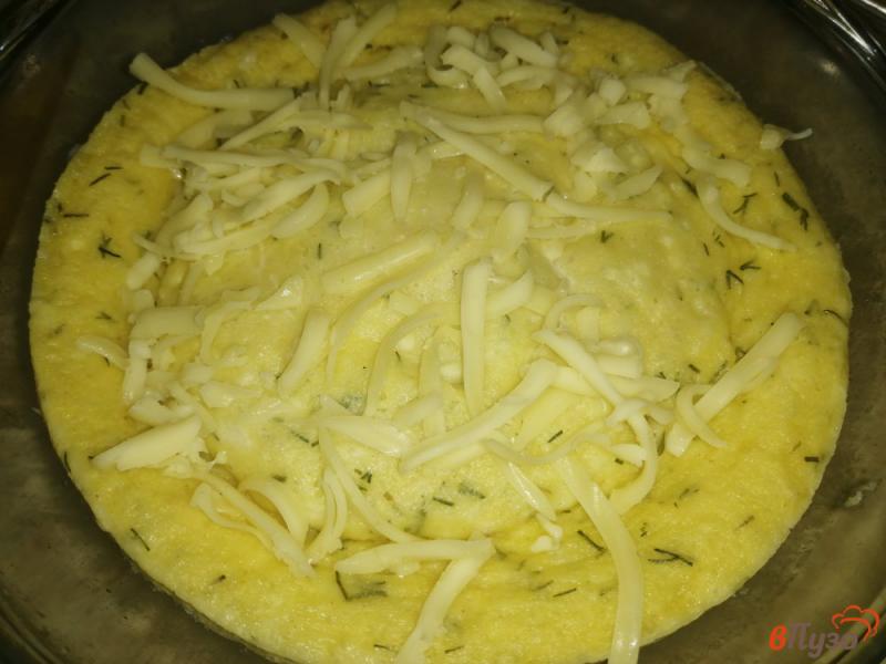 Фото приготовление рецепта: Творожная запеканка с сыром и укропом шаг №9