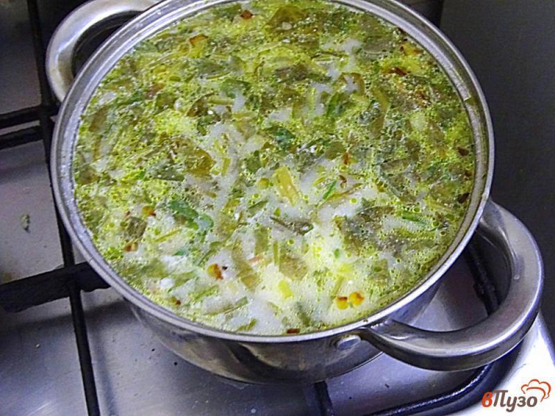 Фото приготовление рецепта: Суп из замороженного щавеля с яйцами и сметаной шаг №6