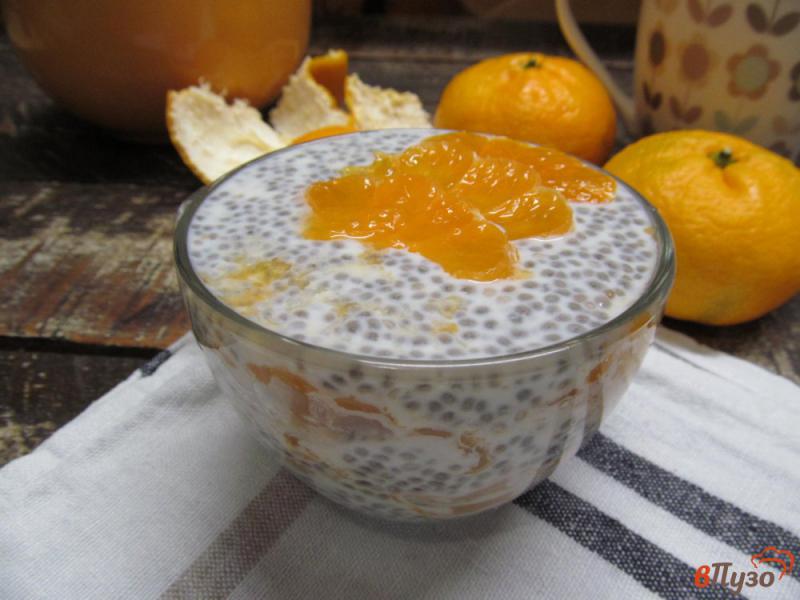 Фото приготовление рецепта: Чиа пудинг с мандарином на молоке шаг №6