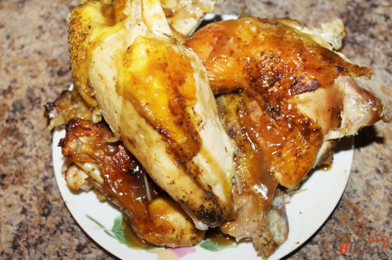 Фото приготовление рецепта: Курица с яблоками в медово - горчичном соусе шаг №8